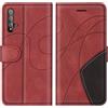 KKEIKO Cover Compatibile con Huawei Nova 5T / Honor 20, Custodia in PU Pelle per Huawei Nova 5T / Honor 20, Portafoglio Cover a Libro con Slot per Carte, Rosso