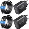 GOROLNSE Caricatore 45W 2-Port Rapido Caricabatterie 2M Cavo per Samsung, 2-Pezzi | Tipo C Carica Alimentatore Adattatore per Samsung Galaxy S26/S25/S24/S23/S22 Ultra FE 5G, A16/A57/A56, Note, Z Fold/Flip, Tab
