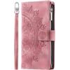 Rnrieyta Miagon Cerniera Portafoglio Custodia per iPhone 16 PRO Max,Magnetica Totem Fiore Goffratura Cover Protettiva Libro con Porta Carte Flip Caso con Cinturino da Polso
