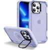 IMEIKONST Cover Magnetica per iPhone 13 Pro Max con Supporto Obiettivo in Metallo, TPU + PC Militare Grado Protezione Antiurto Matte Traslucida Custodia per iPhone 13 Pro Max. Viola Chiaro HYF