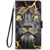 Miagon Custodia Cover Case per Samsung Galaxy A53 5G,Colorato Modello Pelle Portafoglio Libro Cuoio Flip Cover con Porta Carte Magnetica Supporto,Arrabbiato Leone