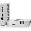 Dghrti Mini PC Supporto 512GB SSD Expansion, N3350 Desktop Computer 64GB, Small PC Gaming 4K IPS,Supporto Dual Display, BT, 2.4G/5G WiFi, USB 3.0 -Bianco argento
