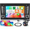 VECHTEL 2G&64G 7 Autoradio per Audi A4 B6 B7 S4 B5 B7 RS4 RS B7avec CarPlay Android Auto Wireless,Mirror Link,Android 15,Touch Screen Bluetooth Radio RDS/FM Navi Wi-FI Telecamera di retromarcia AHD