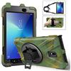 Dusgixar Cover Galaxy Tab Active 2 8.0 T390 T395 T397, Resistente Antiurto PC Duro 360 Gradi Cavalletto Rotante e Tracolla, Silicone Protezione Custodia per Famiglia/Bambino