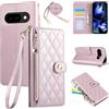 Rosbtib Custodia per Google Pixel 9a Cover Premium Pelle PU Wallet Flip Case con Tracolla Lunga Slot per Schede Funzione di Supporto Magnetica Cover per Pixel 9a - Rosa
