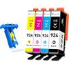 SINOPRINT 924 Cartucce d'inchiostro Compatibili con HP 924 per Cartucce HP OfficeJet 8120e 8122e 8124e 8125e pour OfficeJet Pro 8130e 8132e 8134e 8138e 8139e, Confezione da 4 Pezzi, non Chip