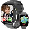 MOONKIDS 4G Orologio Smartwatch Bambini, Smartwatch con Sim, Fotocamera Torcia Sveglia Audiolibri, Orologio Intelligente per Ragazza e Ragazzo (Nero 1)