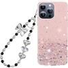 Rnrieyta Miagon Brillantini Cover per iPhone 11 PRO,Bling Glitter Stelle Custodia Case Paraurti Trasparente con Perla Cuore Farfalla Anti-Smarrimento Cordino Fascino