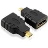 Dragon Trading Adattatore ad alta velocità da Micro HDMI tipo D a HDMI tipo A - Adattatore per collegare tablet Lenovo ThinkPad 10 a TV, HDTV, LCD, Plasma, monitor con porta HDMI, supporta 3D, 4K, 1440p, 1080p