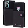 Rnrieyta Miagon per Xiaomi Redmi Note 10S/Note 10 4G Cover,Custodia Cartone Cane Gatto Carino Portafoglio a Libro in PU Pelle Giuntato Flip Cover con Porta Carte Chiusura Magnetica Case,Grigio
