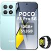 XIAOMI POCO F8 Pro-Smartphone da 12 + 512 GB,tripla fotocamera da 50 MP con OIS, schermo AMOLED da 6,59 120 Hz,Snapdragon 8 Elite,Hypercharge 100 W,blu,incluso Smart Watch