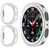 GIOPUEY Cover Compatibile con Samsung Galaxy Watch 9/8 40mm, [2 Pezzi] Hard Plastic, Anti-Bump, Samsung Galaxy Watch 9/8 40mm Custodia - Silver