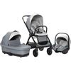 Giordani Trio Sistema Modulare G-Comfort, Passeggino Chiusura Automatica Fronte Mamma Strada 0-22kg, Navicella e Seggiolino Auto con Tasti Memory, Ruote Ammortizzate