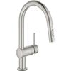 Grohe Minta Touch rubinetto da cucina, estraibile, orientabile, 31358DC2, Minta Touch supersteel [Rubinetteria da Cucina > Rubinetti da Cucina]