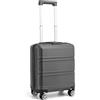 KONO Valigia Trolley Bagaglio a Mano easyJet 45x36x20 (16, Grigio) | Valigia easyJet da 28 L in ABS+PC con 4 ruote doppie girevoli e lucchetto a combinazione, ideale per viaggi brevi.