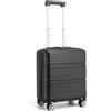 KONO Valigia Trolley Bagaglio a Mano easyJet 45x36x20 (16, Nero) | Valigia easyJet da 28 L in ABS+PC con 4 ruote doppie girevoli e lucchetto a combinazione, ideale per viaggi brevi.
