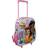 CARTOON Principesse Disney Zaino Trolley 3D Asilo 31 cm Bambina Carrello