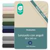 Twinzen Lenzuola con Angoli Bambini 80x160cm, Berretto da 20 cm, Beige
