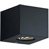 RL LIVE YOUR LIGHT Reality Leuchten R28222632 - Lampada da parete per esterni Cordoba, in plastica nera opaca, con 2 LED da 2 W, illuminazione Up e Down con stencil