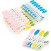 AiQInu 30 Pezzi Mollette per Bucato, Plastica Clothes Pegs con Silicone Antiscivolo, Molletta Multicolore Non Lascia Segni per Biancheria Intima Pantaloni T Shirts Calze