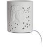 Gilde - Lampada a forma di coppia di gufi, in porcellana con motivo forato, altezza 20 cm