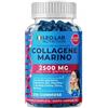 L.E.O LAB Collagene Marino con Acido Ialuronico 2500mg 210 Gummies - Con Vitamina C, A, Zinco Q10 per la Funzione e Mantenimento della Pelle, Capelli e Unghie