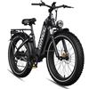 RINCC RN60 Bici Elettrica MTB,E-Bike Uomo, 960Wh 20Ah Batteria,Gamma PAS Autonomia di 100-120km,250 W,Pneumatici All Terrain Fat 26"*4,0",Freni Idraulici Anteriori e Posteriori,7 Velocità (Bianco)