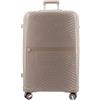 NPLE Solid Valigia Trolley Espandibile Media 65 cm Beige, Bagaglio Rigido in 100% Polipropilene con TSA, Ruote Doppie Multidirezionali, 65x42x28 cm
