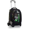 Seven Zaino Trolley Scuola Elementare Bambino, Zaino Sganciabile, Doppio Uso, Spallacci a Scomparsa, nero/verde