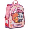 Mitama Zaino Spinny Mitama Asilo, Double Face con Doppia Grafica, Con Tasca Laterale Porta Borraccia, Rosa, Bambine, Scuola e Tempo Libero