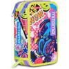Mitama Astuccio Scuola 3 Scomparti, TRIPLO MUSIC STICKER, Contenuto 47 pz, Completo di Matite, Pennarelli, Portapenne Scuola Elementare Bambina