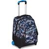 Seven Zaino Trolley, Scuola Elementare, Doppio Uso, Doppio Scomparto, Spallacci a Scomparsa, Bambino, Hue & Writes, nero/blu