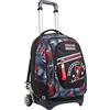 Seven Zaino Trolley Scuola Elementare Bambino, Zaino Sganciabile, Triplo Uso, New Tech, rosso/nero