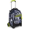 Seven Zaino Trolley Scuola Elementare Bambino, Zaino Sganciabile, Triplo Uso, New Tech, grigio/giallo