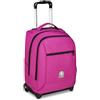 Invicta Trolley Scuola Fisso New Benin Solid, Fucsia, 2 in 1, Doppio Uso, Trolley e Zaino, Zaino Scuola Viaggio, Ragazzo e Ragazza