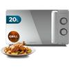 Cecotec Microonde con Grill ProClean 3160 Mirror Wave. 700 W, 6 Livelli, Grill 800 W, Capacità 20 L, Rivestimento Ready2Clean, Tecnologia 3DWave, Timer, Design Effetto Specchio