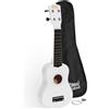 Mad About SU8-WH Ukulele soprano in bianco con custodia morbida, plettro e corde di ricambio, Ora dotato di corde in carbonio nere che offrono un suono più brillante