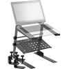 TIGER LEC18-BK Supporto per laptop/supporto per DJ con mensola e morsetti da tavolo