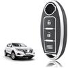 TOOMUME Cover Chiave TPU, Custodia Chiave Adatto per Nissan Qashqai J11 J12 Juke F15 X Trail T32 Micra K13 K14 Infiniti Q50 QX60 EX35 FX45, Copri Chiavi Guscio Chiave Auto Telecomando - Tre Linee