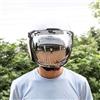 Naroote Visiera per Casco Aperta, Lente Antivento a per Moto, Lente per Casco Infrangibile per PC con 3 Scatti e Staffa, Ideale per Caschi retrò, 2 Cm (SILVER)