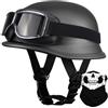 DIRERTYS Tedesco Casco Adulti Caschi Moto Jet Casco Retrò Mezzo con Fibbia Sgancio Rapido Regolabile Retro Open Face Donna Certificato ECE Vintage Street Bike Touring Cruiser