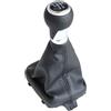 CAIZHICNC Pomello del Cambio per Audi A3 S3 8P 2003-2012 Pomello del Cambio per Auto con Ghetta Copri Bagagliaio Accessori in Pelle PU(5 Speed Black Silver)