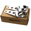 IGUANA CUSTOM Parts - Confezione di staffe cromate universali per fissare fari di moto, frecce o cupole, per forcelle da 35 mm a 43 mm
