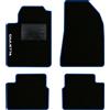 QUEMAR Tappetini Auto per Alfa Romeo GIULIETTA, Bordo Blu, 1 Ricamo | 2016-2020 / Kit Tappeti Moquette e Gomma su Misura / Set 2 Anteriori + 2 Posteriori / Ricami e Colori Personalizzati