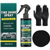 Generico Spray Lucidante per Pneumatici di Auto - Lunga Durata con Guanti in Spugna 100 ml | Detergente per Cerchi Auto,per ATV, Berlina, Camion, SUV, Camper, Moto, Centro Detailing, Casa e Garage