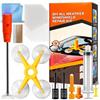 Uheltosly Set Ripara Crepe Parabrezza, Kit per Scheggiature Vetro Auto con Applicatore e Resina, Soluzione Fai da Te per Cristalli Anteriori di Auto, Camper e Furgoni