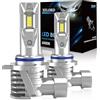XELORD HIR2 9012 Lampadina LED 6500K Luce Bianco Forte,400% Più Luminosa,Adatta per Lampadina Faro Auto Compatibile con DC 12V, 1:1 Plug and Play (2 Lampadine)