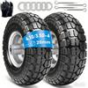 SAICOOS Ruote per carrello: set di 2 pneumatici in gomma piena 4.10 3.50-4, ruote di ricambio per carretto da trasporto 260 x 85 mm, (mozzo da 20 mm)