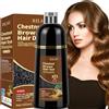 JELMOK 500ML Black Hair Dye Shampoo 3 in 1, Shampoo Colorante Nero per Donna Uomo, Shampoo Colorante Capelli Istantaneo, Hair Color Shampoo - Naturale - Shampoo per Capelli (Castano Marrone, 500ML)