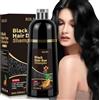 JELMOK Black Hair Dye Shampoo 3 in 1, colore nero, per capelli grigi, shampoo istantaneo, colore nero, per capelli (500 ml) (nero)